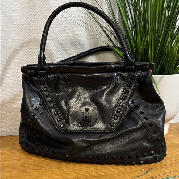 Elliott Lucca Black Leather Bag studs - Picture 1 of 12